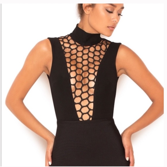 House of CB Tops - House Of CB, 'Tiana' Black Bodysuit, Size XS